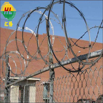 Anti Theft Concertina Razor Wire Inti Baja Tarik Tinggi Dan Bahan Baja Galvanis