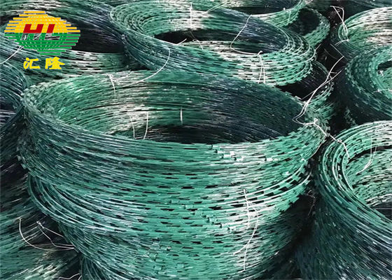 Anticorrosion Green Pvc Dilapisi Kawat Berduri Concertina 1400-1500MPA