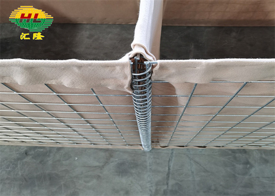 1*1*10m 75*75mm Mesh Hesco Tower Angkatan Darat Hot Dip Galvanized Untuk Militer