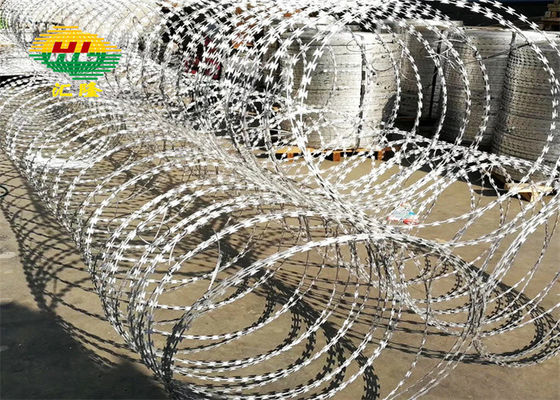 1000mm Diameter Bto-22 2.8mm Hot-dipped Galvanized Razor Wire dengan Standar ASTM