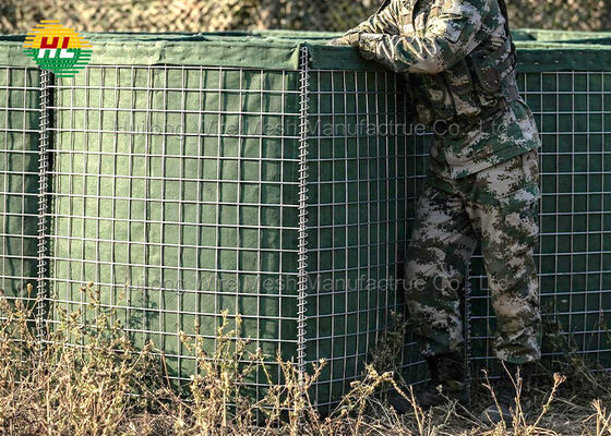 Perlindungan Balistik Penghalang Perimeter Pertahanan Pertahanan Penghalang Lipat Kontainer Hesco Gabions Tembok Untuk Bunker Penghalang