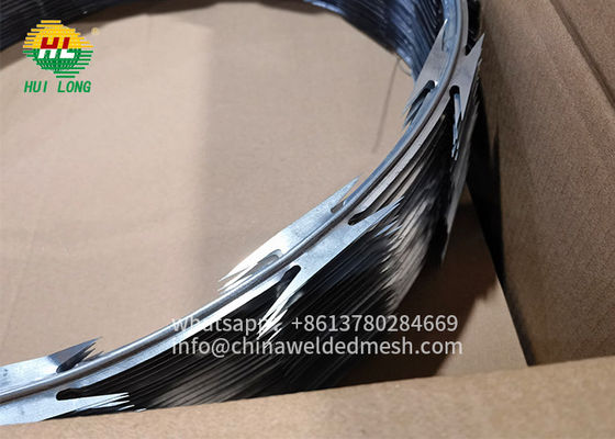 Stainless Steel Fleksibel Galvanis Crossed Concertina Razor Wire Digulung Untuk Perlindungan