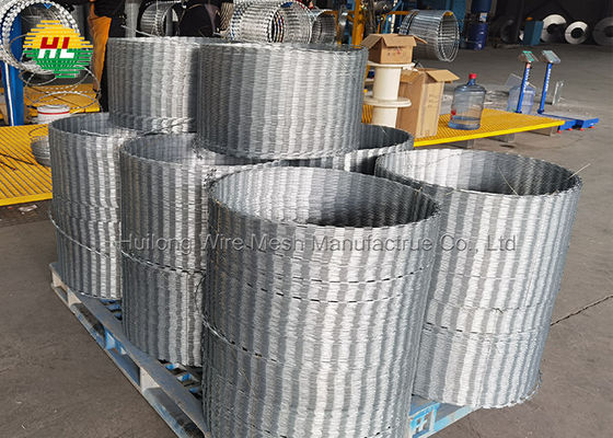 HUILONG 18 inci Razor Wire Coil, 50Ft Clipped Concertina Wire