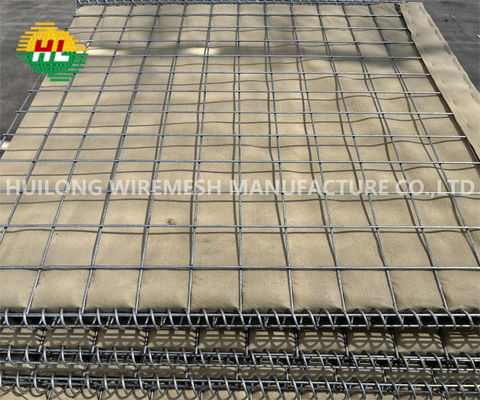 Geotextile Lined Hdpe Hesco Defensif Barriers Bumi Galvanis Dipenuhi Perlindungan Militer