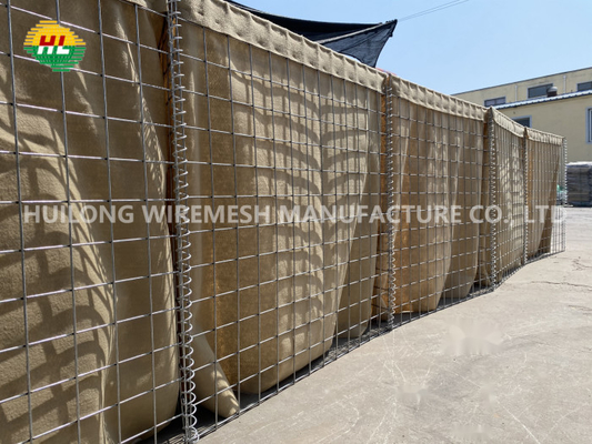 1x1x5m Hesco Barrier Blast Wall Mesh Ukuran 80x80mm Untuk Pertahanan Benteng